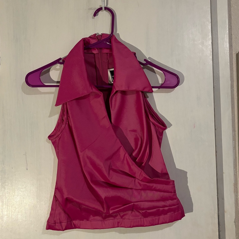 Elegant Pink Sleeveless Blouse